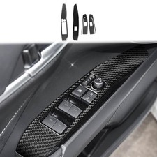 Real Bright Black Carbon Fiber Car Power Window Switch Window Lift Switch
