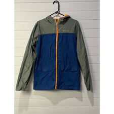 Columbia Kids Colorblock Hooded Windbreaker Jacket Size XL Green Blue Orange