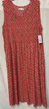 Croft & Barrow Petite Sleeveless Smocked Midi Dress Size PXXL/ Pockets
