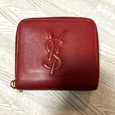 Yves Saint Laurent Wallet Twofold Leather Bifold Authentic