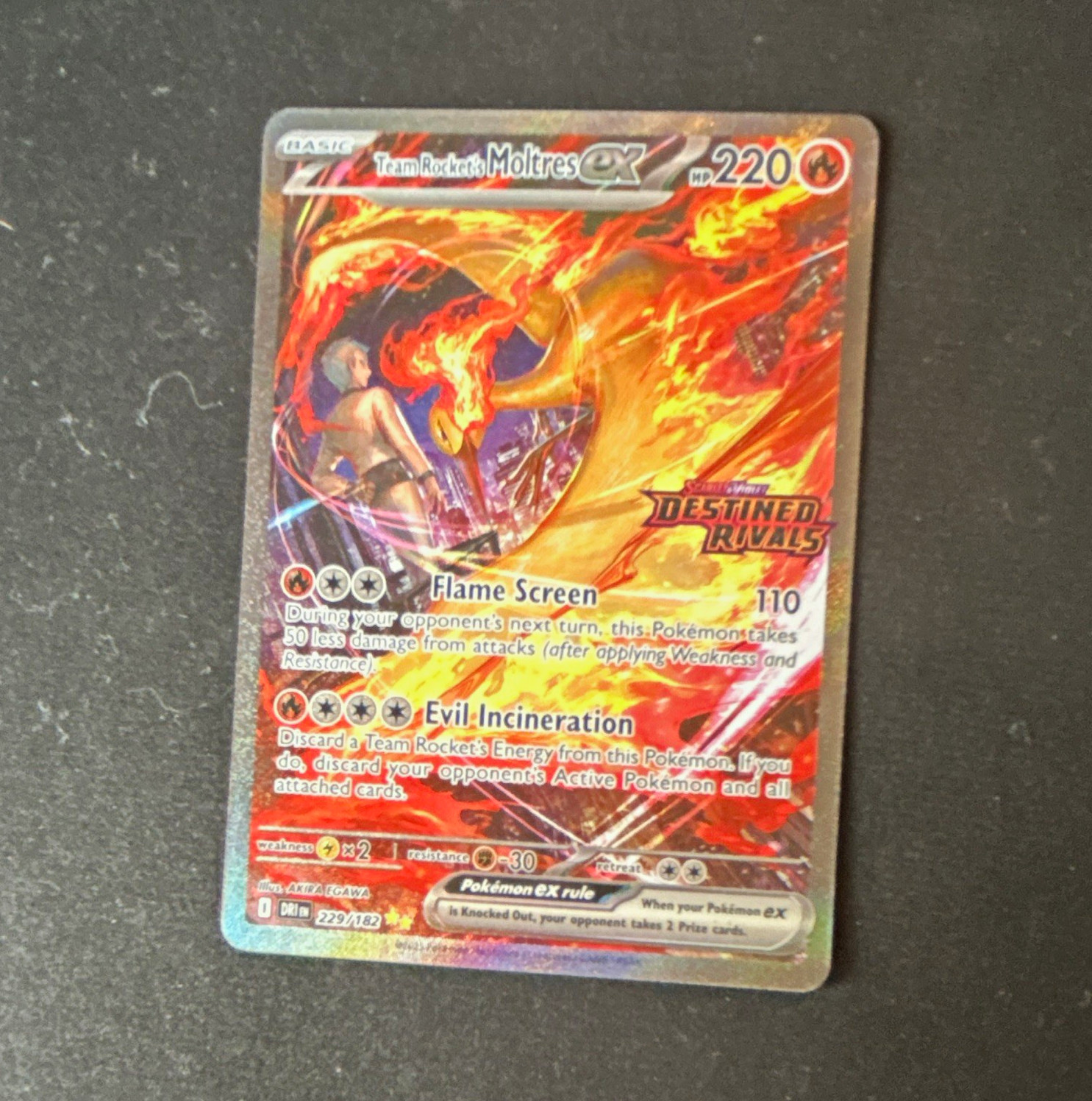 The Pokémon Company Team Rocket's Moltres ex 229/182 SV10 SIR Full ART STAMPED