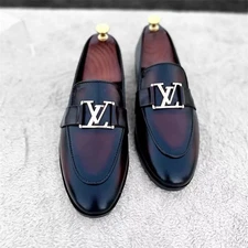 MENS HANDMADE LEATHER SHOES, FASHION LOAFERS SHOES FOR MENS, BURGUNDY
