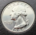 ✅ PROOF 1964 P Washington 90% SILVER Quarter GEM BRILLIANT UNCIRCULATED Coin ✅