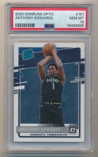 ANTHONY EDWARDS 2020-21 DONRUSS OPTIC RATED ROOKIE #151 RC PSA 10 GEM MINT