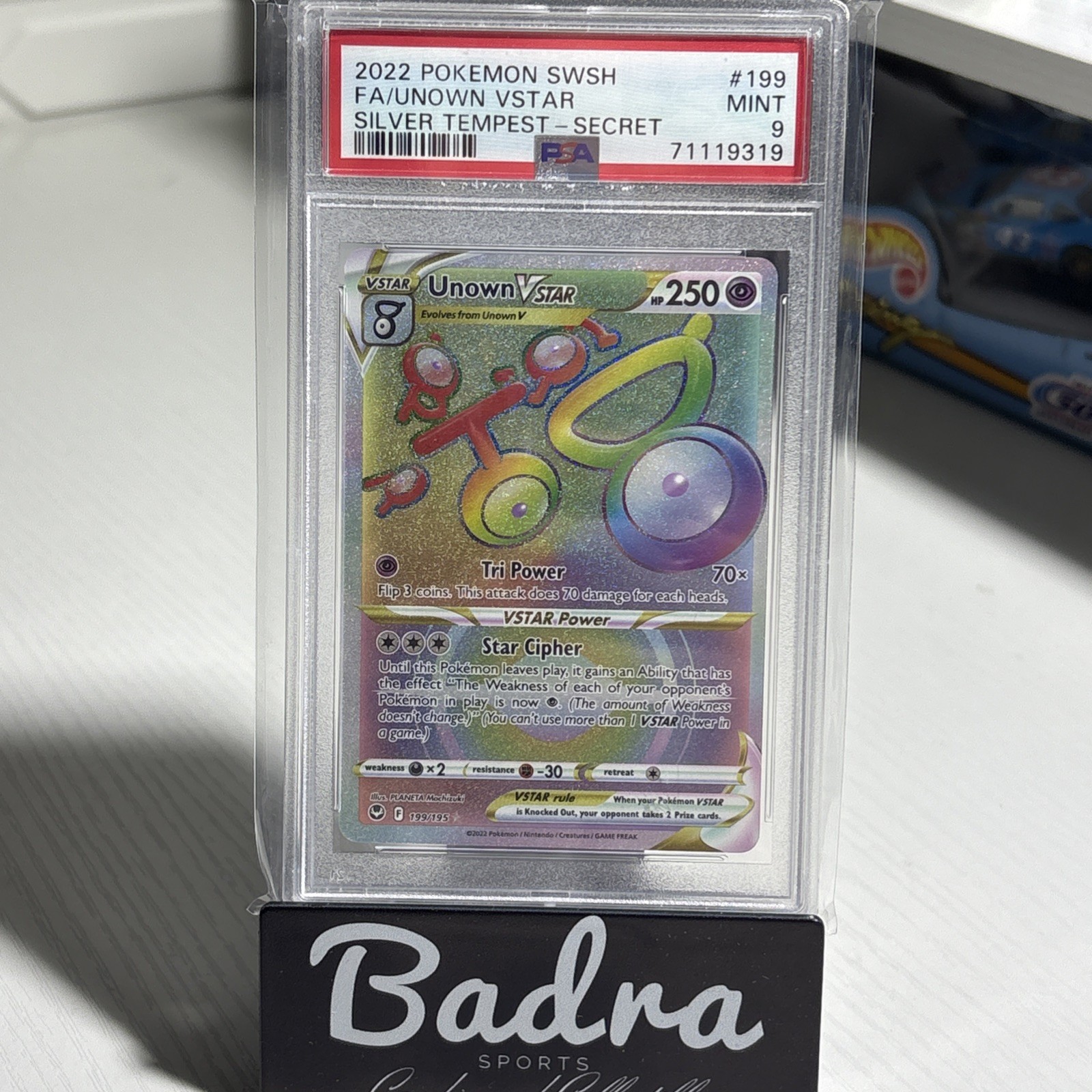 2022 Pokémon SWSH FA/Unown VStar Silver Tempest-Secret #199 PSA 9 MINT