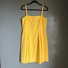 ANN TAYLOR LOFT Women's 10 Yellow Summer Mini Dress Knee Length Colorful Cotton
