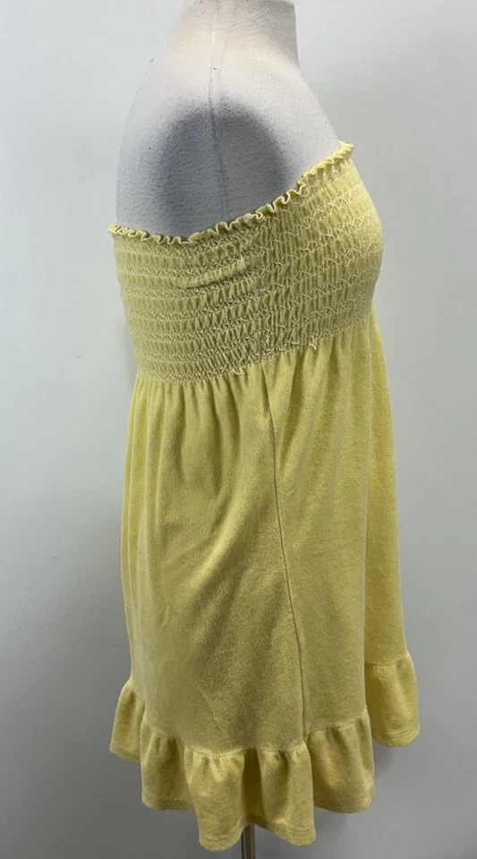 Antigo Vestido Tubo Amarelo Juicy Couture Tecido Terry Cobertura Média Y2K EUA - Imagem 4 de 4