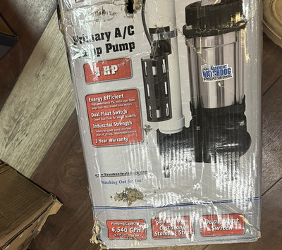 THE BASEMENT WATCHDOG Model BWSS100 1 HP 6,540 GPH at 0 ft. and 4,400 GPH at ...