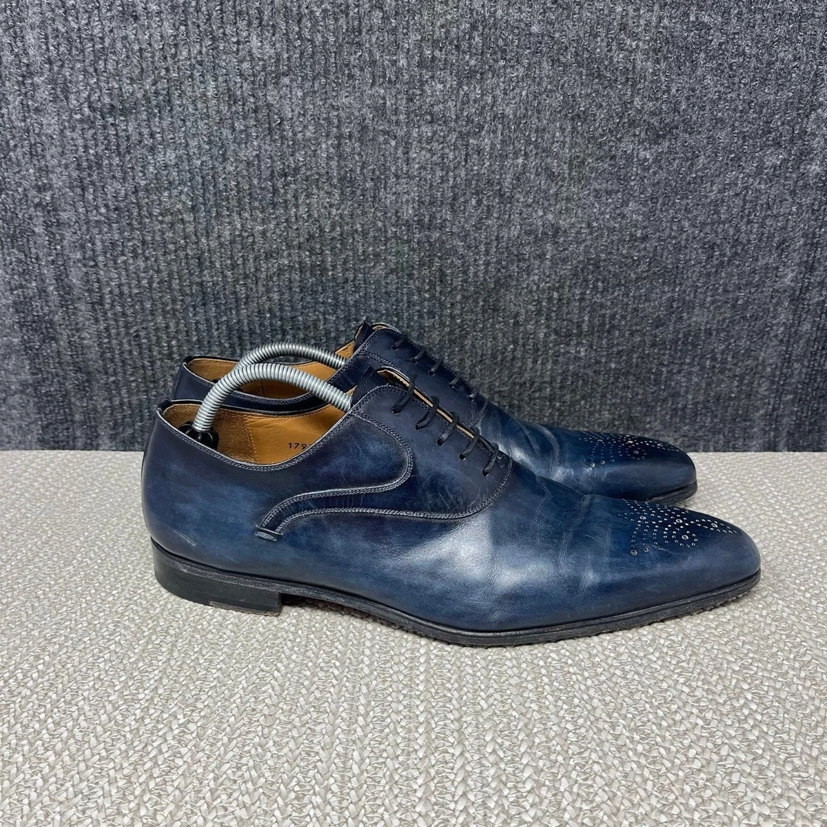 New! Magnanni Cap Toe Oxfords Size 42.5 9.5 Blue Leather 18664 DD435 MAGNANNI - Blue Sole Shoes main image 2