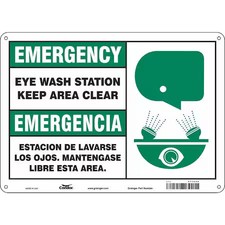 Condor 471C58 Emergency/Emergencia, Safety Shower, 14 In W X 10 In H,