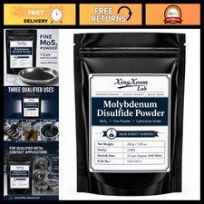 Molybdenum Disulfide Powder, MoS2 Dry Lubricant, 99 Purity, 1.3 Micron, 200g