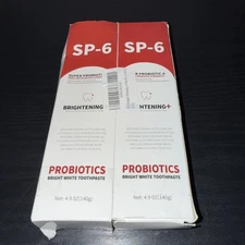 NIB SP-6 6-Probiotic Whitening Toothpaste Brighten & Oral Health 2-Pack