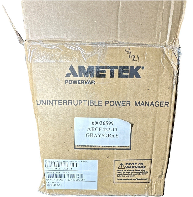 Ametek PowerVar Uninterruptible Power Manager ABCE422-11 400VA 120V LCD