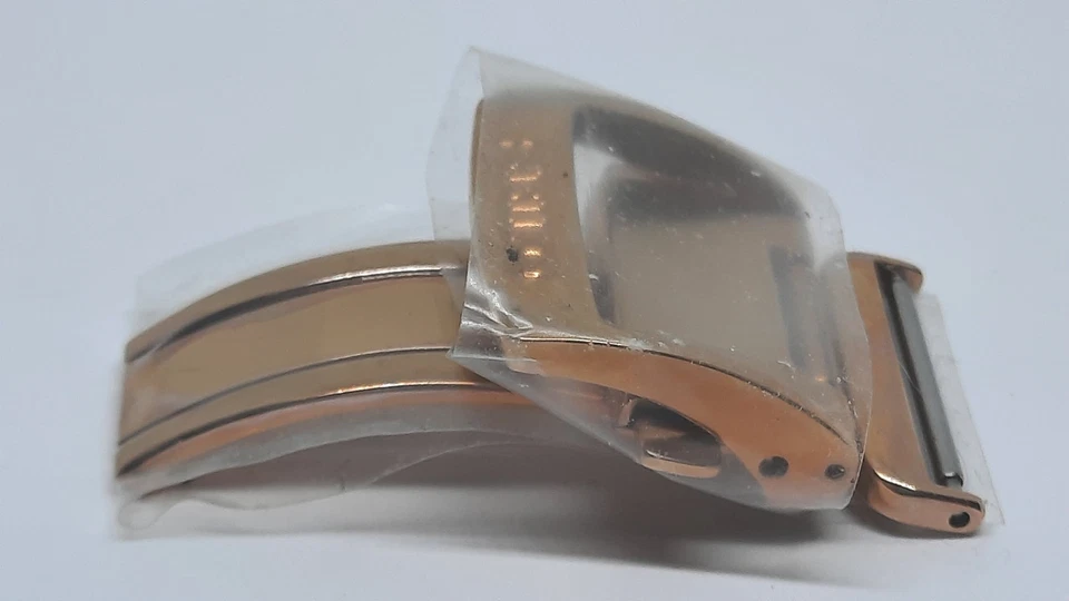 Nuevo de Lote Antiguo Seiko Reloj Hombre Acero Inoxidable Color Oro Rosa Cierre Mariposa 18mm Foto 3 de 4