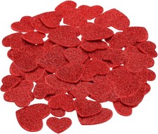 Foam Heart Stickers 60Pcs, Red Glitter Craft Supplies for DIY Scrapbooking