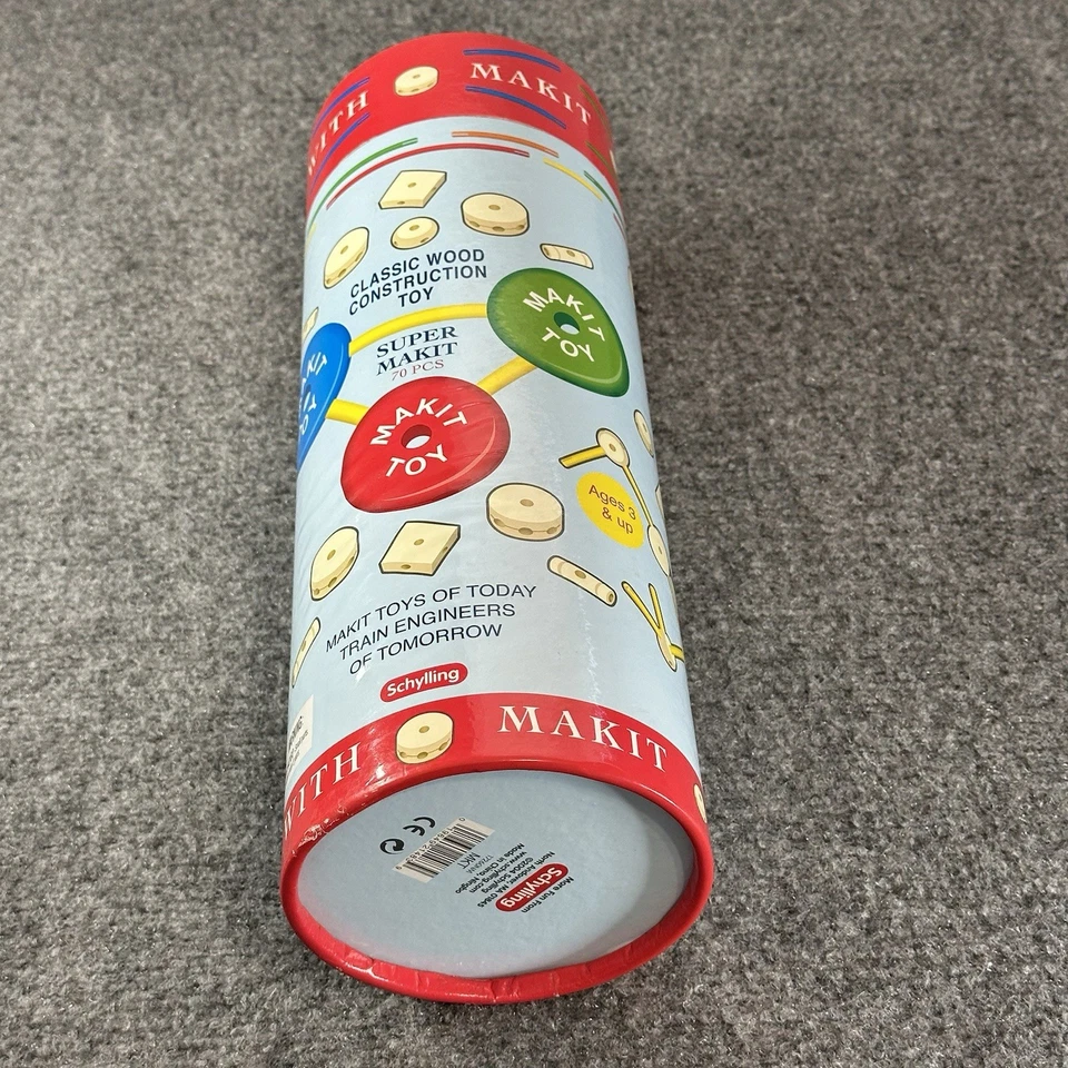 Super Makit Retro 2004 Classic Wooden Construction Toy By Schylling, 66 Pcs Set - Image 4 of 4