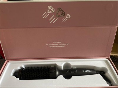 GLAM STYLE Black Ceramic Curling Brush Even Heat Fast Heat-Up Unisex