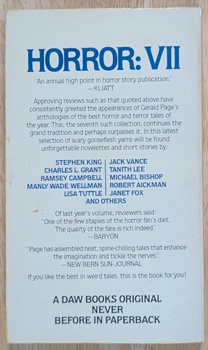 The Year's Best Horror Stories Series VII Gerald W Page (DAW, 1979) 1st Print - Picture 6 of 6
