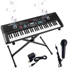 Electric Piano w/Mic Stand Digital Music Electronic Keyboard Kids Christmas Gift