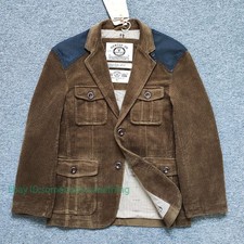 Retro Pure Cotton Corduroy Hunting Suit Jacket Men American Singlebreasted Coat