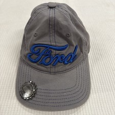 Vintage Ford Genuine Parts Grey Baseball Cap StrapBack Hat With Bottle Opener