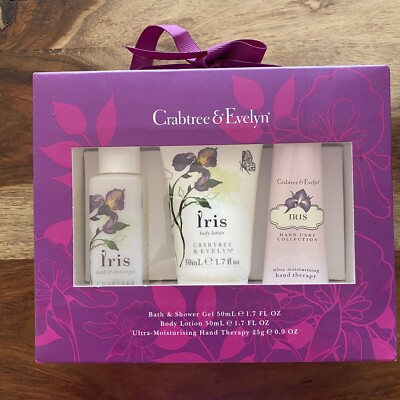 CRABTREE EVELYN Iris Gift Pack Bath Shower Gel Body Lotion
