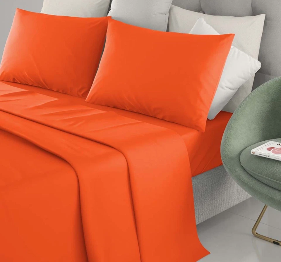 Set completo lenzuola matrimoniali 100 COTONE lenzuolo sotto con angoli letto. - Immagine 4 di 4