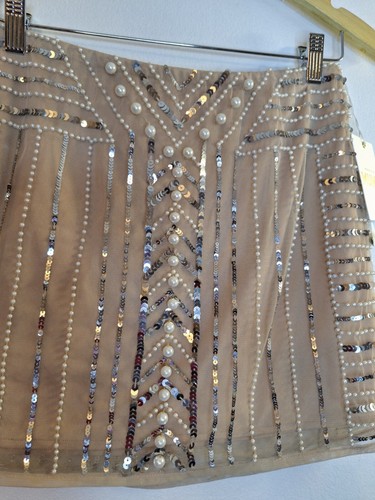 SHOW ME YOUR MUMU Pearly Skirt Set Tank & Skirt Size S Party Festival Prom Bling - Picture 9 of 13