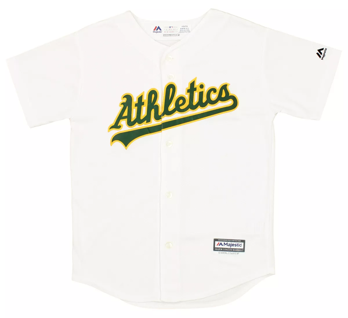 Oakland Athletics Majestic Youth Official Cool Base Jersey - White