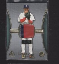 2004 SP GAME USED PREMIUM PATCHES 3 COLOR PATCH PEDRO MARTINEZ SP RED SOX #/50