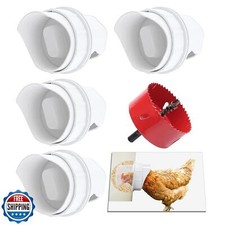 DIY Chicken Feeder Rain Proof Poultry Feeder Port Gravity Feed Kit for Bucket