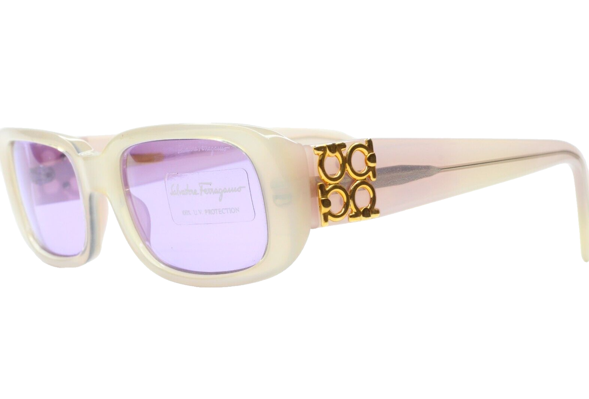 Salvatore Ferragamo SF2033 Beige Purple Acetate Designer Luxury