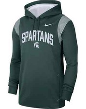 Nike Men's Michigan State Spartans MSU Green Therma-FIT Football Sideline Hoodie