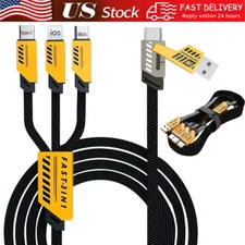 4 in1 Multi USB Charging Cable Fast Charger Cord For iPhone/Samsung/Type C/Micro