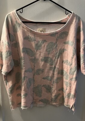 Chaser Small Palm Springs Linen French Terry 3/4 Sleeve Shirt NWT