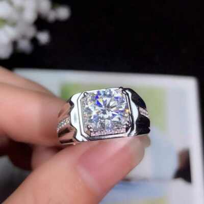 3Ct White Round Stone Men's Engagement Wedding Ring Solid 925