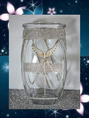 DIY DECORATIVE CENTERPIECE EMBELLISH LARGE BLING VASE HOME DECOR CORNER PIECE