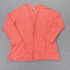 Nomadic Traders Womens Shirt Large Pink Pockets Cotton Open Cardigan Made in USA