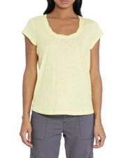Social Standard by Sanctuary Ladies Short Sleeve Amber Scoop Neck Tee Med Yellow