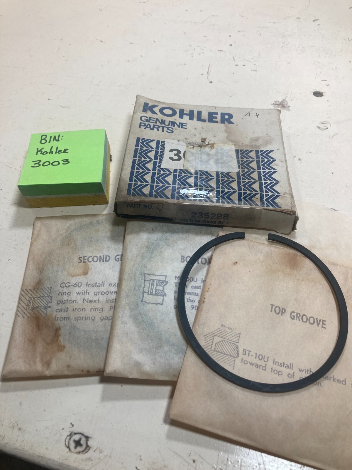 Kohler K241 Piston Ring Set .010 Oversize OEM 235288