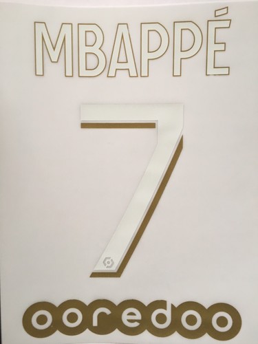 Flocage Officiel PSG Mbappé 7 - Third 2020/2021 - Monblason - Fabriqué En France