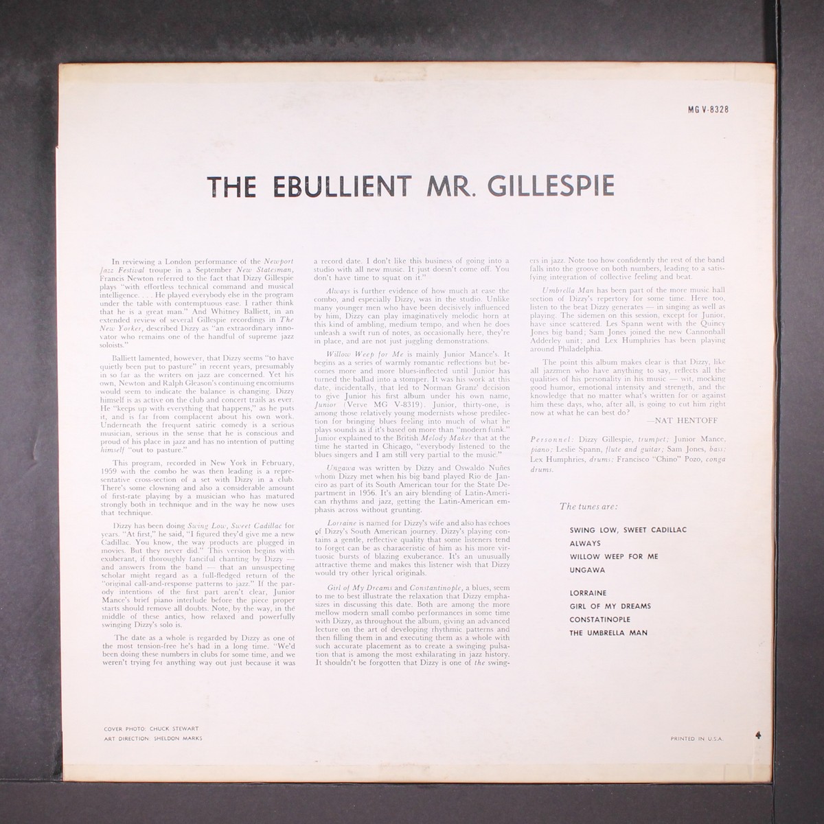 米LP Dizzy Gillespie The Ebullient Mr. Gillespie MGVS68328 Verve Records /00260 LP DIZZY GILLESPIE The Ebullient Mr. Gi MGVS68328 Verve