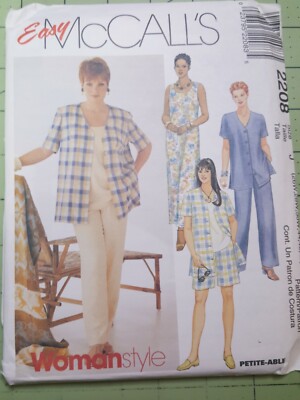 McCalls Pattern 2208 Shirt Dress Top Pants Shorts Size 26W 28W 30W UNCUT