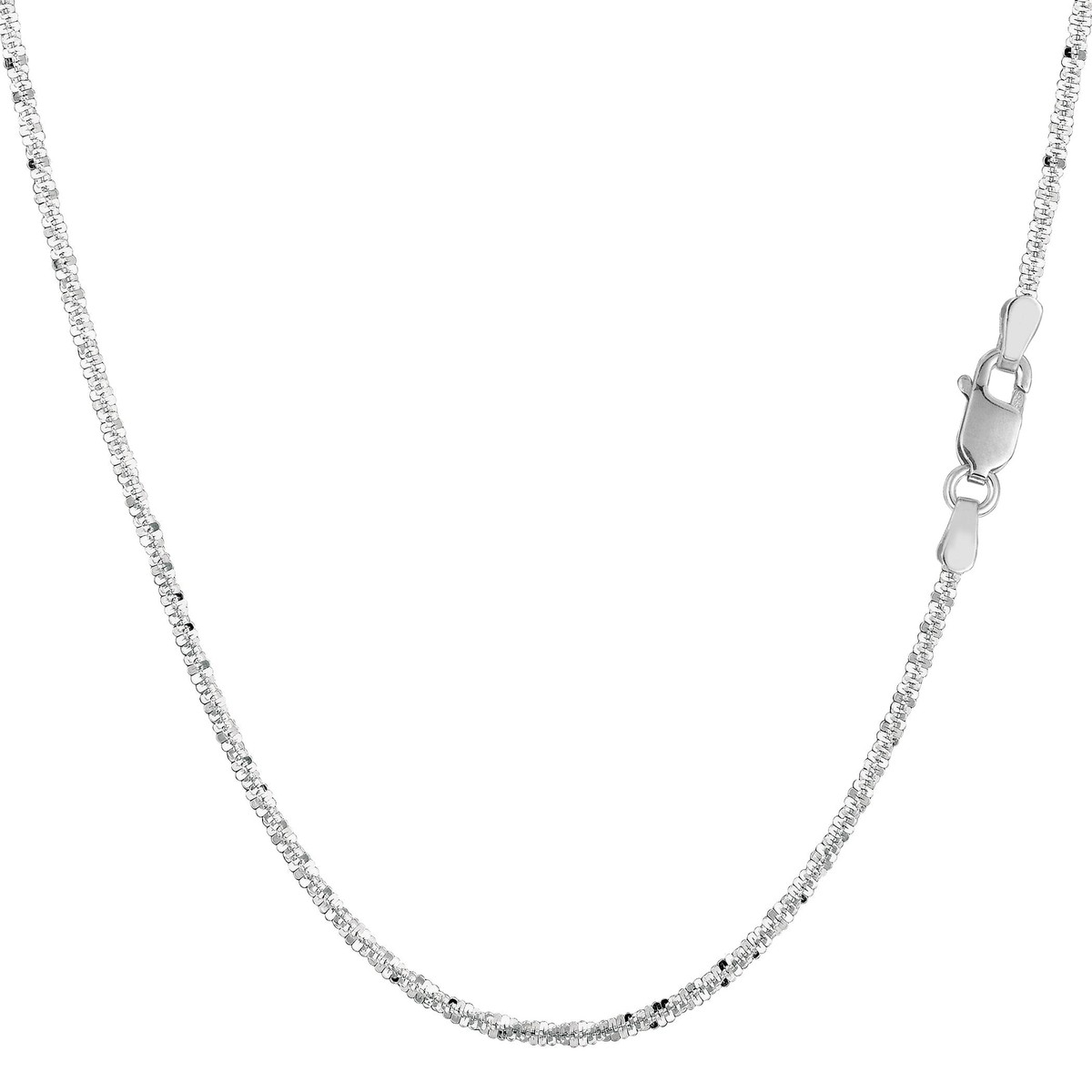 10k Solid White Gold Classic Box Chain Necklace 0.8mm Width 22-30