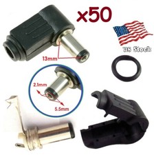 50-Pack 13 5.5x2.1mm Right Angle DC Power Cable Male Plug Plastic Connectors