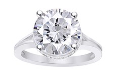 Round Cut Cubic Zirconia Solitaire Wedding Ring Solid 925 Sterling Silver