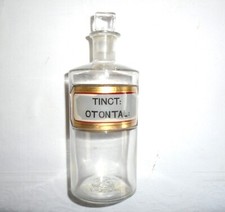 Antique TINCT:OTONTAL: Clear Glass Pharmacy/Chemist/Apothecary Bottle