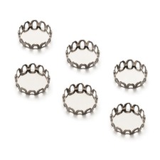 20Pcs Silver Tone Brass Blank Base Flat Round Bezel Cabochon Settings 10mm Tray