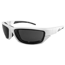 BIRDZ ORIOLE 2 PADDED MOTORCYCLE SUNGLASSES WHITE FRAME SMOKE LENS
