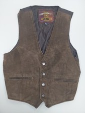 Vintage G-III Global Identity Brown Biker Western Leather Vest Sz Large